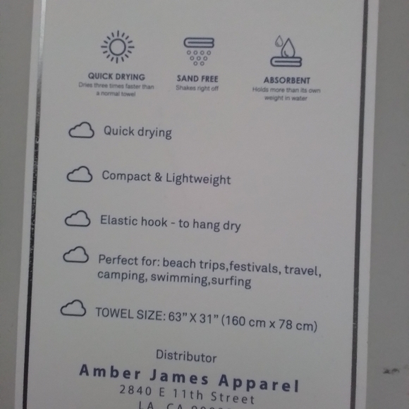 House of Clouds Towel Sand-free Microfiber Palm 🌴 Tree Printed NEW - Picture 4 of 8